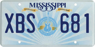 MS license plate XBS681