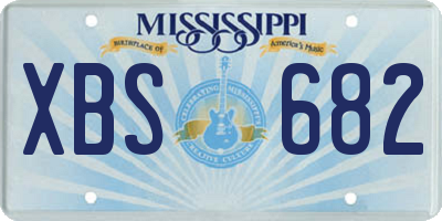 MS license plate XBS682