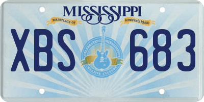 MS license plate XBS683