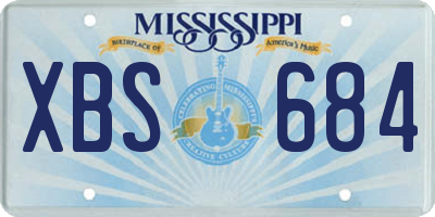 MS license plate XBS684