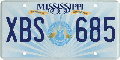 MS license plate XBS685