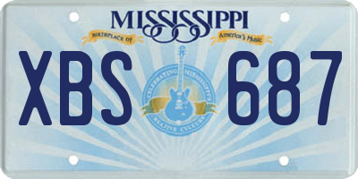 MS license plate XBS687