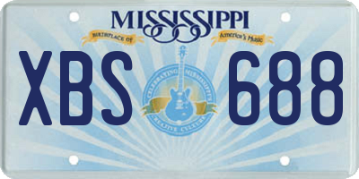 MS license plate XBS688