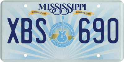 MS license plate XBS690
