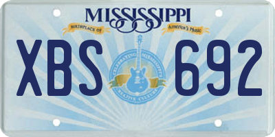 MS license plate XBS692