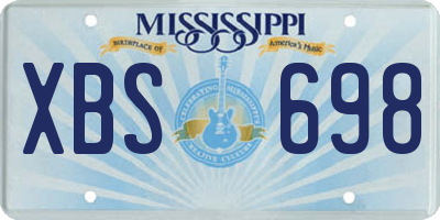 MS license plate XBS698