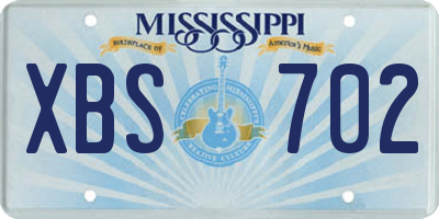 MS license plate XBS702