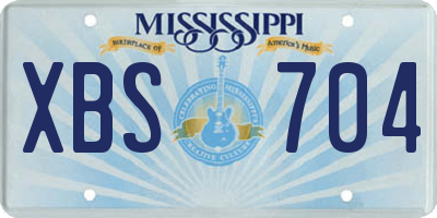 MS license plate XBS704