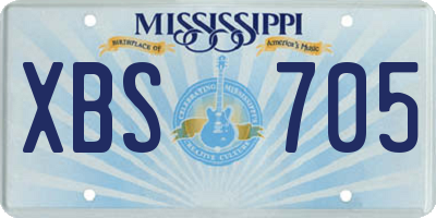 MS license plate XBS705