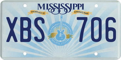 MS license plate XBS706