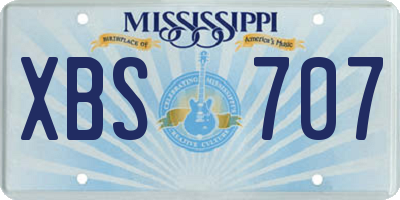 MS license plate XBS707