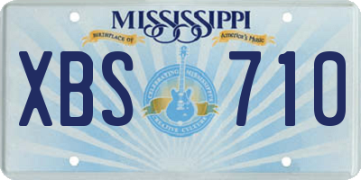 MS license plate XBS710