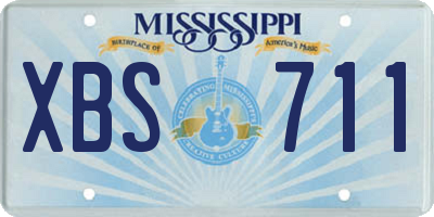 MS license plate XBS711