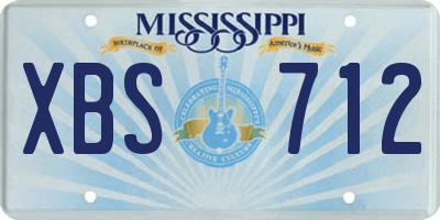 MS license plate XBS712