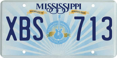MS license plate XBS713