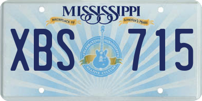 MS license plate XBS715