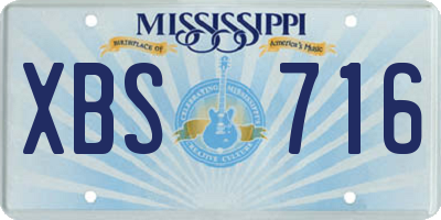 MS license plate XBS716