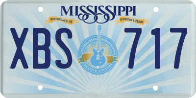 MS license plate XBS717