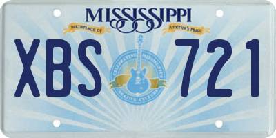 MS license plate XBS721