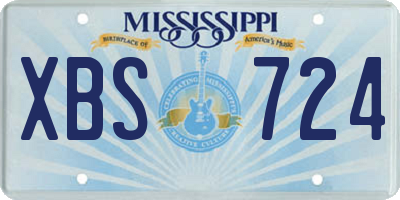 MS license plate XBS724