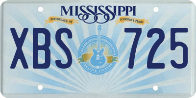 MS license plate XBS725