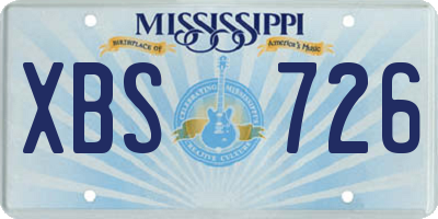 MS license plate XBS726