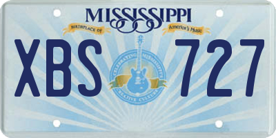 MS license plate XBS727