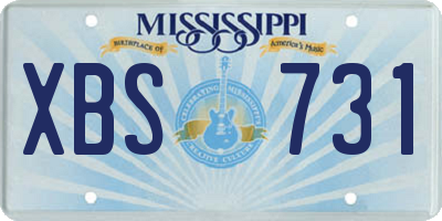 MS license plate XBS731