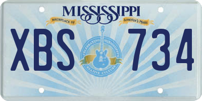 MS license plate XBS734