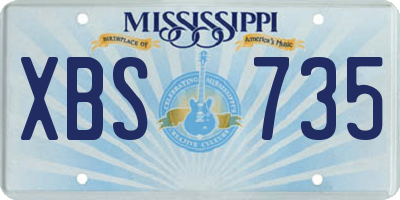 MS license plate XBS735