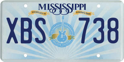 MS license plate XBS738