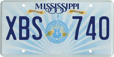 MS license plate XBS740