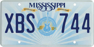 MS license plate XBS744
