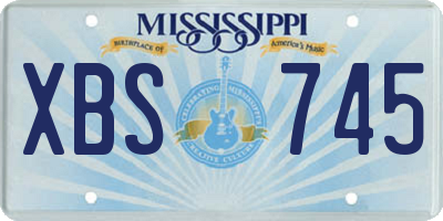 MS license plate XBS745