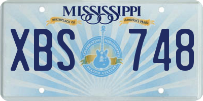 MS license plate XBS748