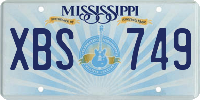 MS license plate XBS749