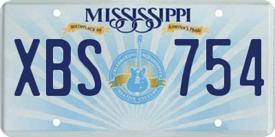 MS license plate XBS754