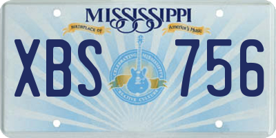 MS license plate XBS756