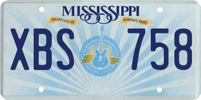 MS license plate XBS758