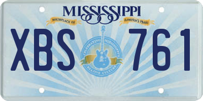 MS license plate XBS761