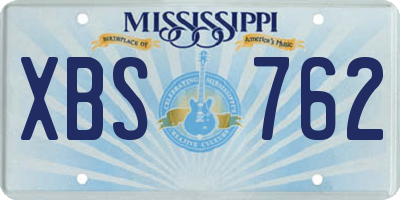 MS license plate XBS762