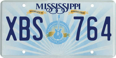 MS license plate XBS764
