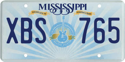 MS license plate XBS765