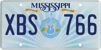 MS license plate XBS766