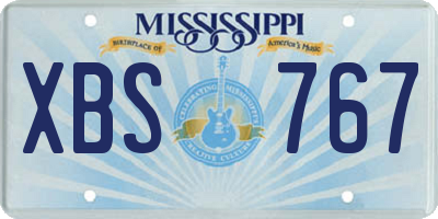 MS license plate XBS767