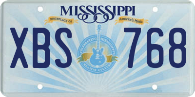 MS license plate XBS768