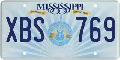 MS license plate XBS769