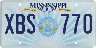 MS license plate XBS770