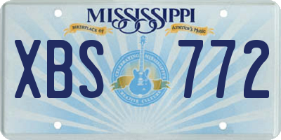 MS license plate XBS772