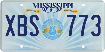 MS license plate XBS773